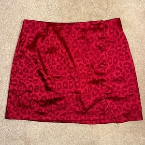 Shein cheetah print satin skirt